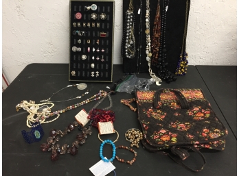 Assortment Of New Jewelry And Vera Bradley Travel Bag