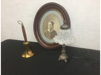 Antique Photo, Brass Ball And Lamp