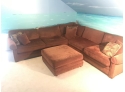 C. L. Laine Large Burgundy/ Wine Sectional, In Excellent Condition