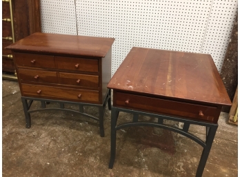2 Wood And Metal Side Tables - Cambridge By Stanley