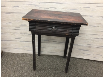 Vintage Side Table With Glass Drawer Pull