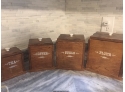 Vintage Wooden Canisters With Plastic Inserts