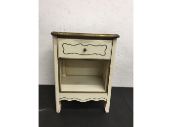 Vintage White & Gold Night Stand