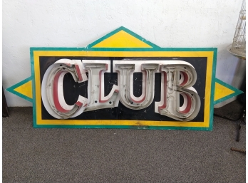 Vintage Neon Club Sign, Open Front Letters AURORA PICK UP