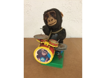Vintage Monkey Playing The Drums- Untested