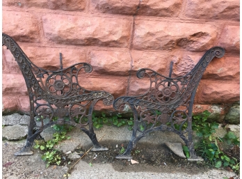 Antique Cast Iron Bench Ends