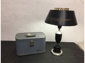 Vintage Suitcase And Lamp