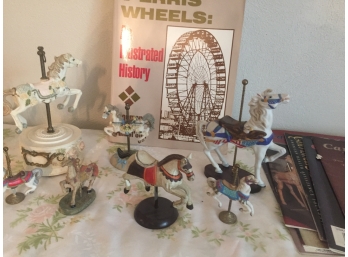 Carousel Magazines, Ferris Wheel Book And Carousel Figurines