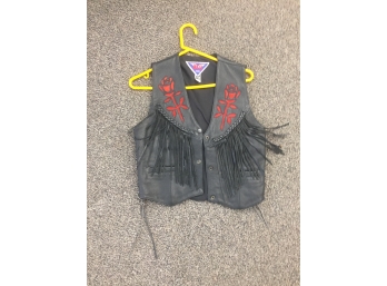 MOB Genuine Leather Fringe Vest-10- Excellent Condition- - AURORA PICK UP