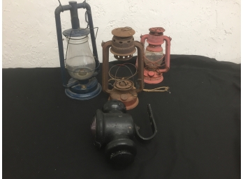 Antique Car Oil Light, Lantern Assortment