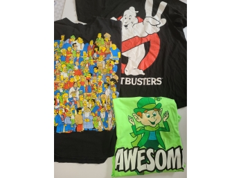 Retro Tees L Ghoustbusters 2 And XL Simpsons And Lucky Charms