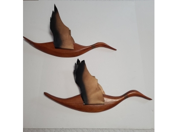 Vintage Wood And Metal Traditional Geese HONK I LOVE THESE
