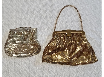 BLING Vintage Mesh Whiting & Davis Co Gold Bag And Silver Coin Purse