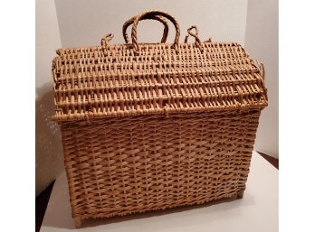 Picnic Time! Vintage XL Wicker Tote Basket PICKUP ONLY