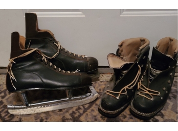 1950s 1960s Ice Skates And Ski Boots PICKUP ONLY