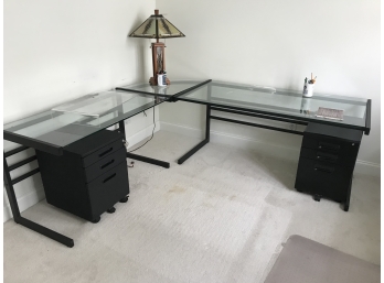 Modern Glass Top Desk