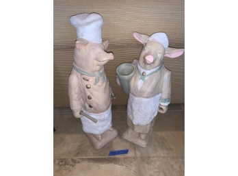 Figural Pigs Dressed As Chefs-  25' & 26'