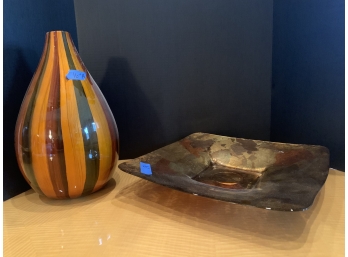 Vase 16' H  & Serving Platter  16' D
