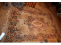 Floral Rug - Cream Colored Field With Floral Central Medallion And Floral Border 10'x 6'