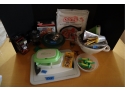 Kitchen Items Including Plastic Cutting Boards, Panfit Pan Liners, Poultry Roaster, Veggie Peeler, Pyrex