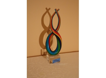 Badash Art Glass Pice - Swirled Design In Multicolor Radiance  15'h