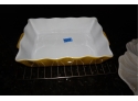 Baking Rack, Yellow Double Handled Casserole, Shell Serving Plate -Please View Photos For Measurements