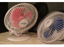 Pair Of Portable Fans (One Standing On Base 10' H (Max) One Clip-On )