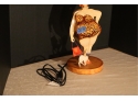 Lamp Lady (Lamp Base Featuring A Lady Dressed In Animal Print  With A Cat - 20' H)