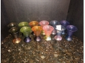 12 Glasses Dickey Glass & Co. Hand Painted Dessert Cups
