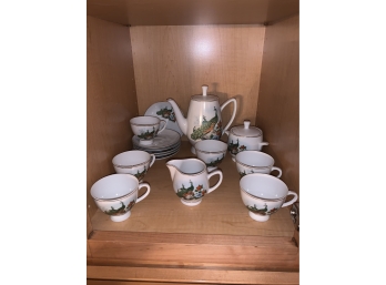 Tea Set  Featuring Pheasants- Marked 'Made In China'