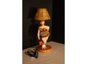 Lamp Lady (Lamp Base Featuring A Lady Dressed In Animal Print  With A Cat - 20' H)