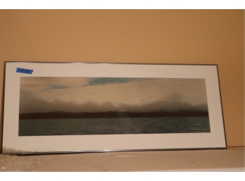 Photograph With Ocean & Clouds - Title : Untitled  Medium: Photography - Glass Is Damaged - See Photos