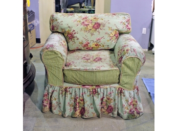Slip Covered Arm Chair With Feather/Down Pillow
