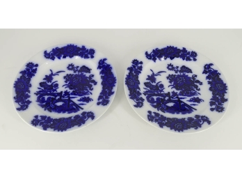 2 - 19th C. Ashworth Flo-Blue Plates