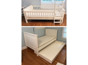 Pottery Barn Kids Fillmore Twin-Over-Twin Bunk Bed With Sertapedic Mattresses & Trundle (Cost $2,900)