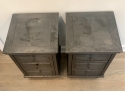 Restoration Hardware - Pair Of ANNECY Metal-wrapped 18' Closed Nightstands (Original Cost $1890)