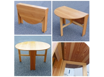 Mid-Century Modern Wood Folding Space Saver Table