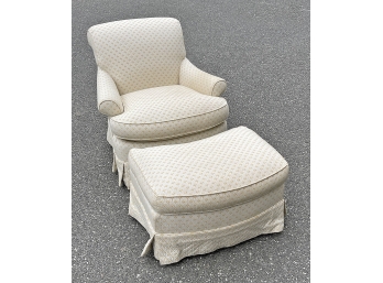 Edward Farrell Upholstered Armchair And Ottoman
