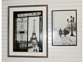 2 Different B&W Framed Prints Of France