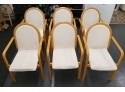 Set Of 8 Scandinavian Upholstered Arm Chairs - Dining