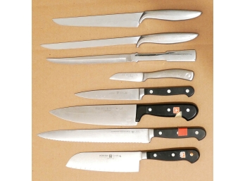 Lot Of 8 Used Chef Knives - Wusthof, Gerber, Carvel Hall