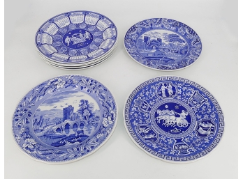 Set Of 8 Spode Blue Room Collections 10.5' Plates - Never Used