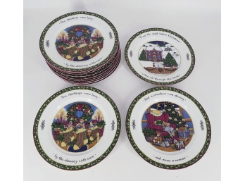 Set Of 12 Christmas Story China Dinner Plates Designed By Susan Winget