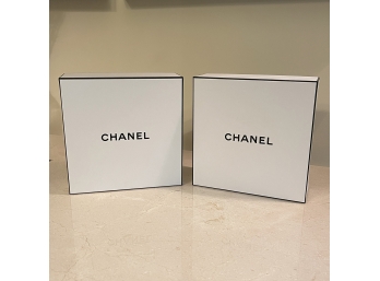 Two Empty Square Chanel Eau De Toilette Boxes