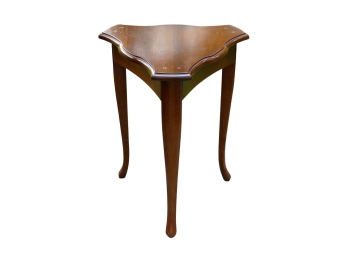 Carved Wooden Triangular Side Table - Made In Italy
