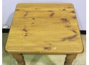 Vintage Chunky Wood 24' Square Side Table