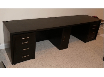 Large Double Sized Desk With 3 Storage Cabinets - 110' Wide