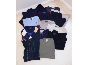 Lot Of 14 Sweaters (Mens XL) - Ralph Lauren, Booby Jones, Ping, Etc - Some With Golf Club Logos
