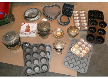 Lot Of Muffin, Tart, Bread, And Cake Molds & Pans