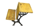 Antique Sears & Roebuck Cast Iron Child's Schoolhouse Desk W/ Folding Seat